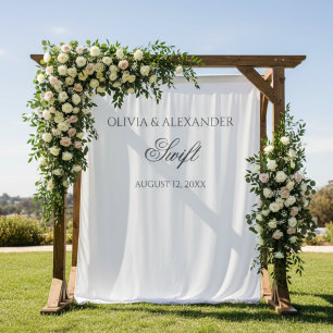 Elegant modern minimalist wedding backdrop  tapestry