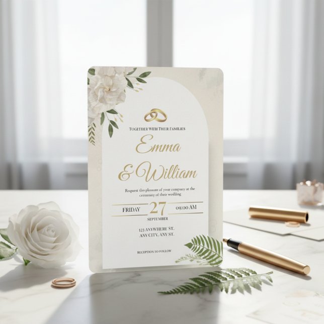 Elegant &Modern Minimalist Wedding Foil Invitation (Creator Uploaded)