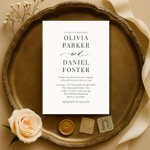 Elegant Modern Minimalist Wedding Invitation