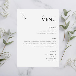 Elegant Modern Minimalist Wedding Menu