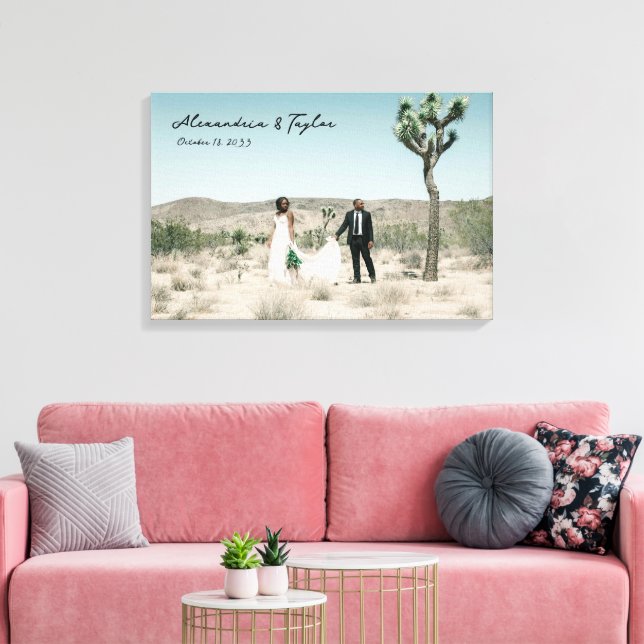 Elegant Modern Minimalist Wedding Photo Canvas (Insitu(LivingRoom))