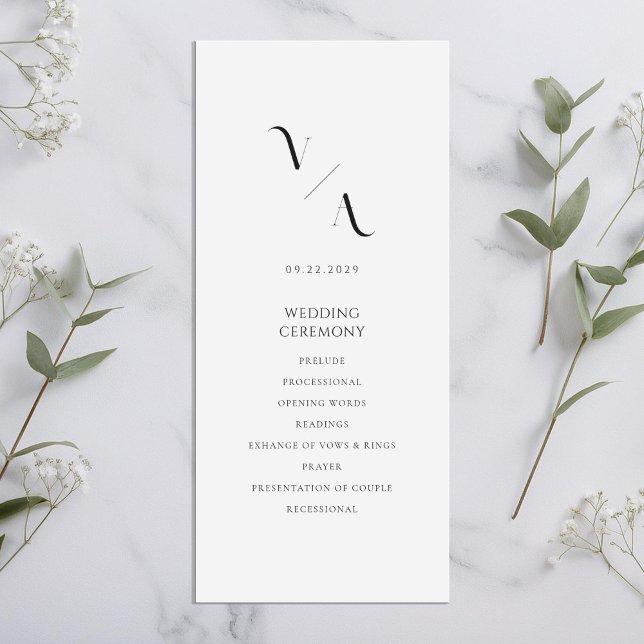 Elegant Modern Minimalist Wedding Program (Creator Uploaded)