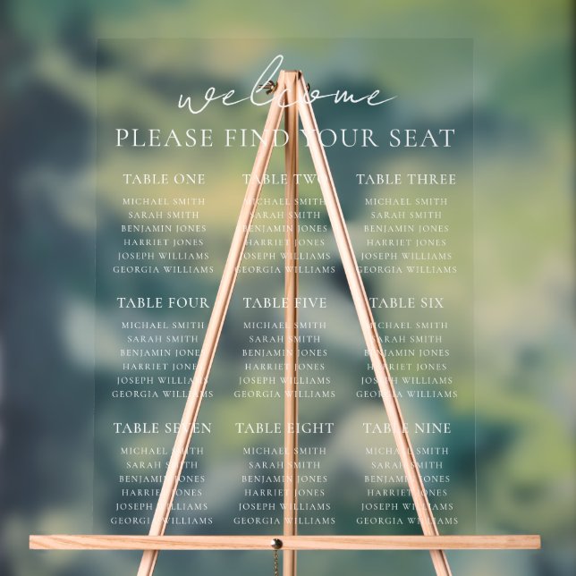 Elegant Modern Minimalist Wedding Seating Chart (Neutral)