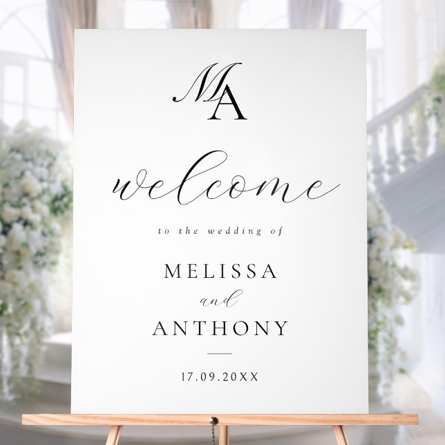 Elegant Modern Minimalist Wedding Welcome Acrylic Sign (Creator Uploaded)