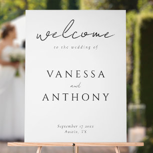 Elegant Modern Minimalist Wedding Welcome Acrylic Sign