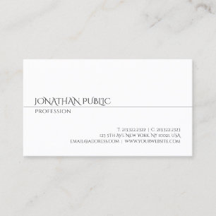 Elegant Modern Minimalist White Simple Template Business Card