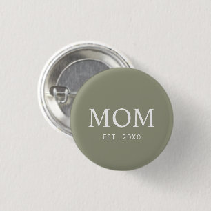 Elegant Modern Mom Established 1 Inch Round Button
