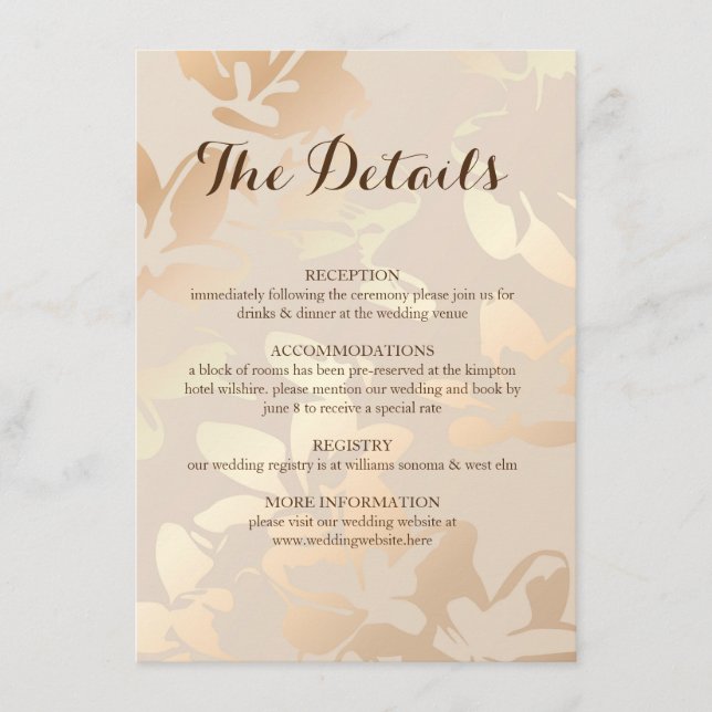 Elegant Modern Monochrome Gold Foil Enclosure Card (Front)