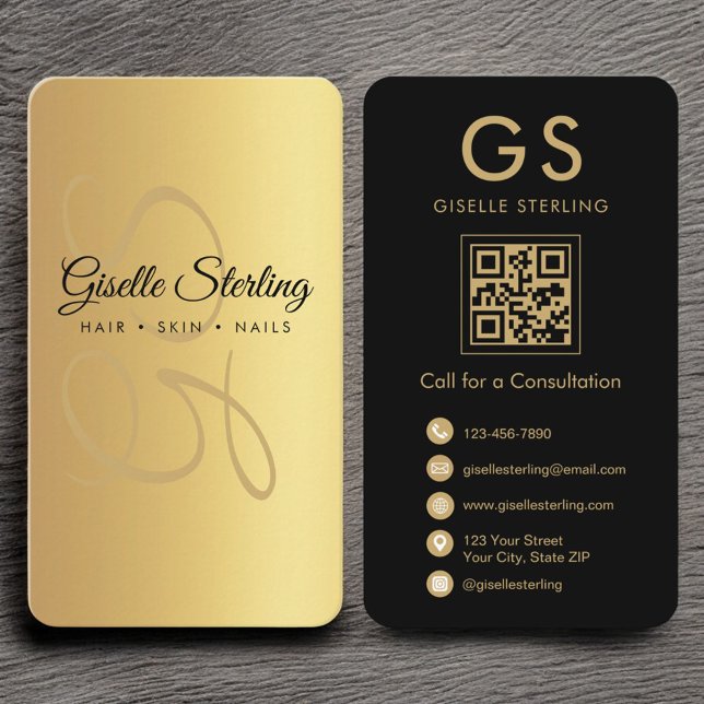 Elegant Modern Monogram Business Branding QR Code Card (Creator Uploaded)