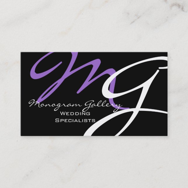 Elegant Modern Monogram Business Cards (Front)