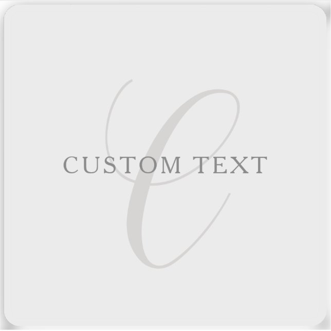 Elegant Modern Monogram | Grey & White (editable) (Front)