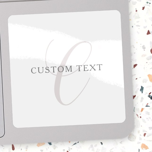 Elegant Modern Monogram | Grey & White (editable) (Creator Uploaded)