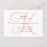Elegant Modern Monogram in Pink RSVP