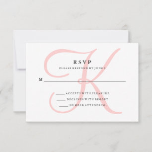 Elegant Modern Monogram in Pink RSVP