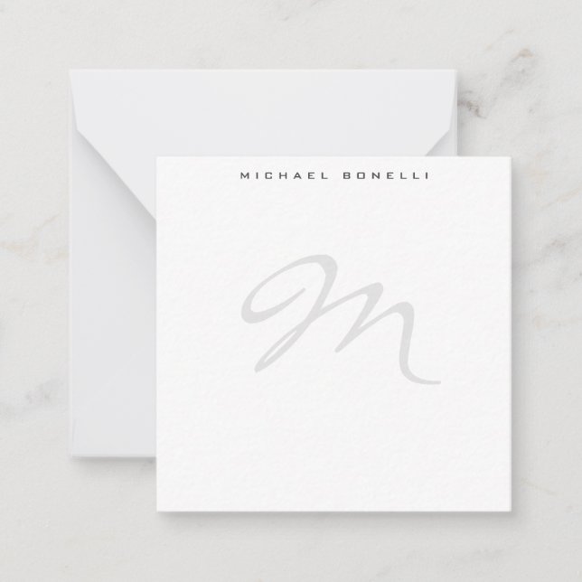 Elegant Modern Monogram Initial Lettter Your Name Card (Front)