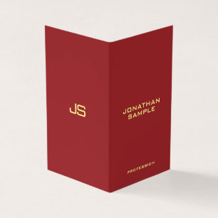 Elegant Modern Monogram Initial Vertical Fold Business Card