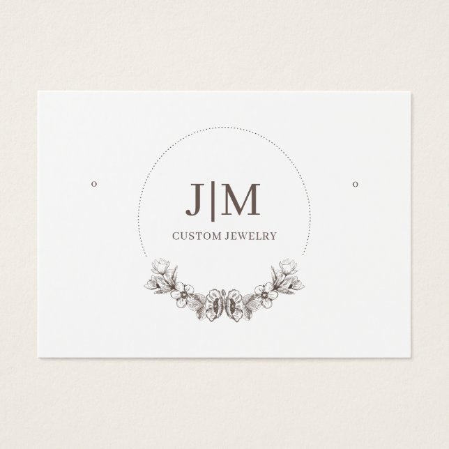 Elegant Modern Monogram Jewellery Earring Display (Front)