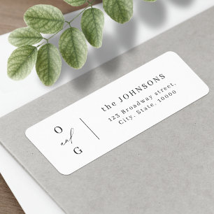 Elegant modern monogram minimalist return address