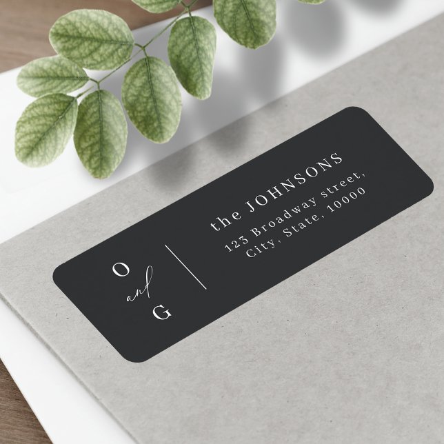 Elegant modern monogram minimalist return address  (Elegant modern monogram minimalist return address label)