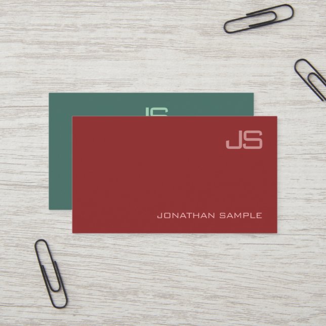 Elegant Modern Monogram Professional Design Luxury Business Card (Front/Back In Situ)