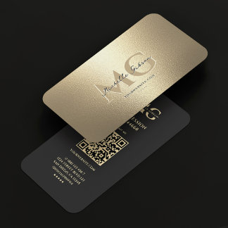 Elegant Modern Monogram Professional Faux Gold  Business Card