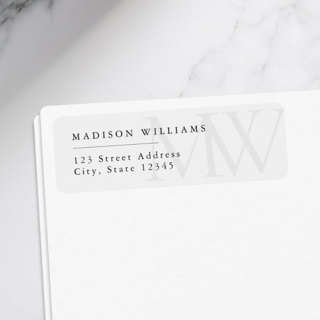 Elegant Modern Monogram Return Address (Creator Uploaded)