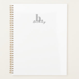 Elegant Modern Monogram Script Name  Planner