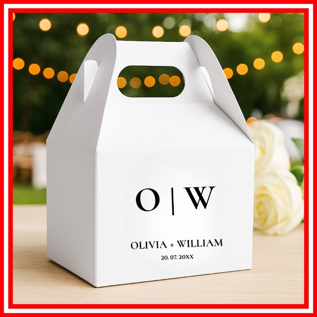 Elegant Modern Monogram Simple Wedding Favor Box (Creator Uploaded)