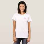 Elegant Modern Monogram Template Women's Basic T-Shirt<br><div class="desc">Elegant Modern Monogram Template Women's Basic White T-Shirt.</div>