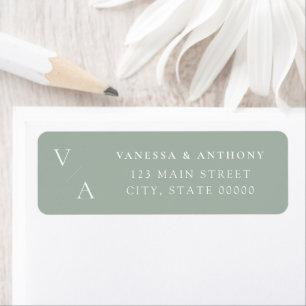Elegant Modern Monogram Wedding Return Address