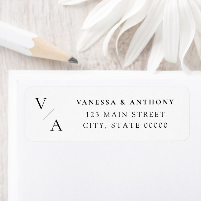 Elegant Modern Monogram Wedding Return Address (Insitu)