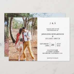 Elegant Modern monogrammed own photos Wedding Invitation