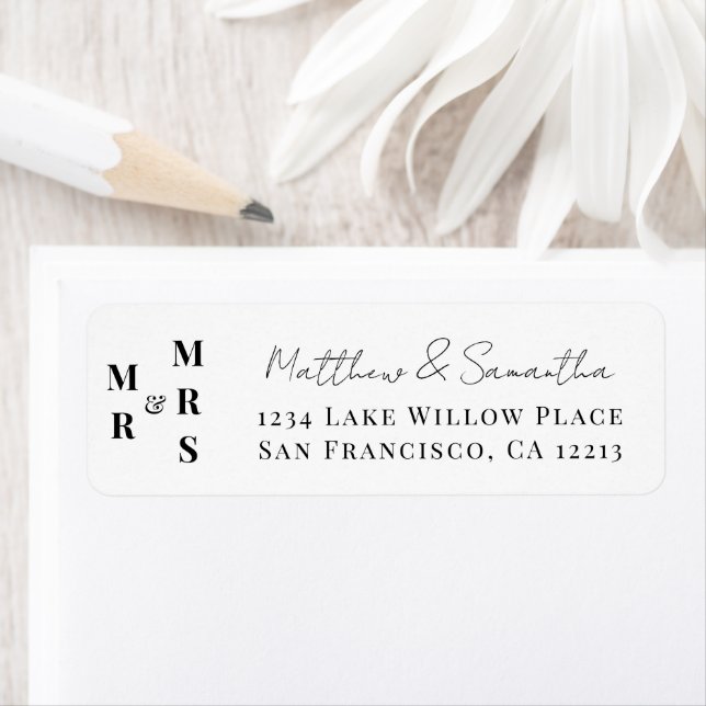 Elegant Modern Mr and Mrs Wedding Thank You (Insitu)