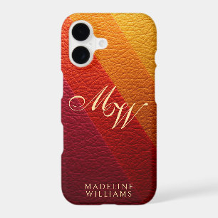 Elegant Modern multicolor Leather Print Monogram