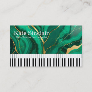 Elegant Modern Music Professional Piano Teacher Business Card