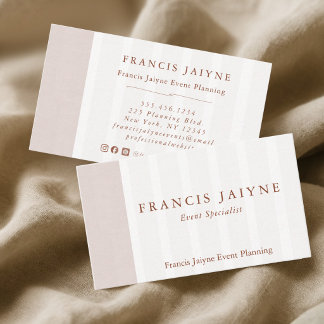 Elegant Modern Natural Tones Event Planning Business Card