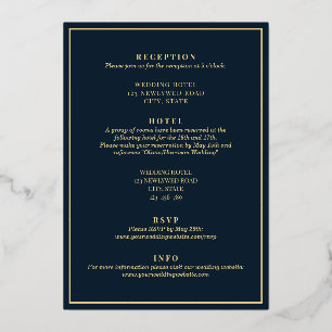 Elegant Modern Navy Blue Gold All In One Wedding