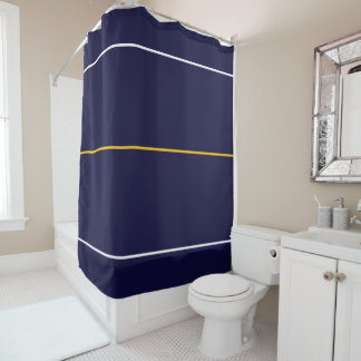Elegant Modern Navy Blue White Orange Stripes
