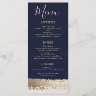 Elegant, Modern, Navy, Gold Foil Wedding Program