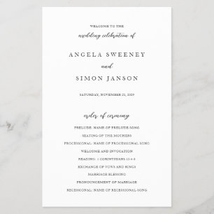 Elegant Modern Neutral Wedding Program
