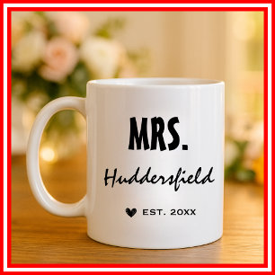 Elegant Modern Newlyweds Mr and Mrs Couple Wedding Coffee Mug