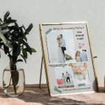 elegant modern newlyweds photo collage wedding plaque<br><div class="desc">cute modern photo collage moodboard elegant newlyweds photo wedding trendy unique custom gift</div>