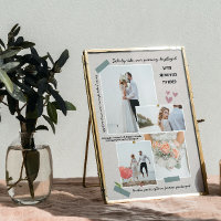 elegant modern newlyweds photo collage wedding