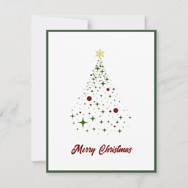 Elegant Modern Non Photo Christmas Tree Holiday Card (Front)