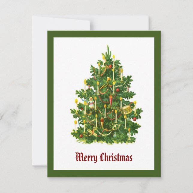 Elegant Modern Non Photo Christmas Tree Holiday Card (Front)