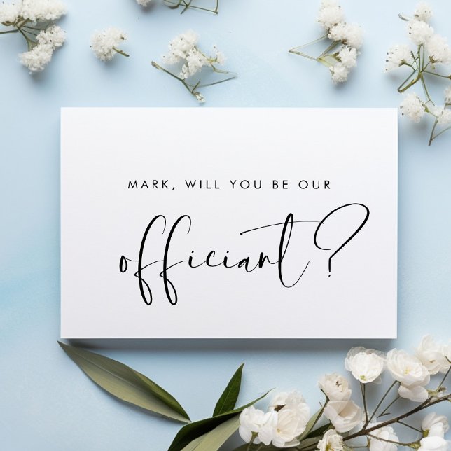 Elegant & Modern Officiant proposal card (Creator Uploaded)