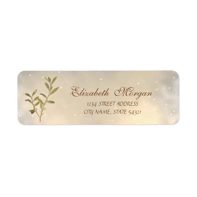 Elegant Modern Olive Branch  Address (Front)