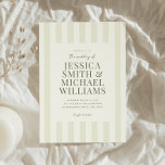 Elegant Modern Olive Green Striped Wedding Invitation<br><div class="desc">Create your own personalized wedding invitations featuring modern typography and striped olive green colour pattern background</div>