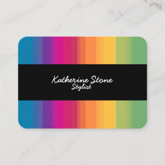Elegant modern ombre gradient colourful rainbow business card