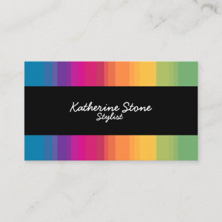 Elegant modern ombre gradient colourful rainbow business card